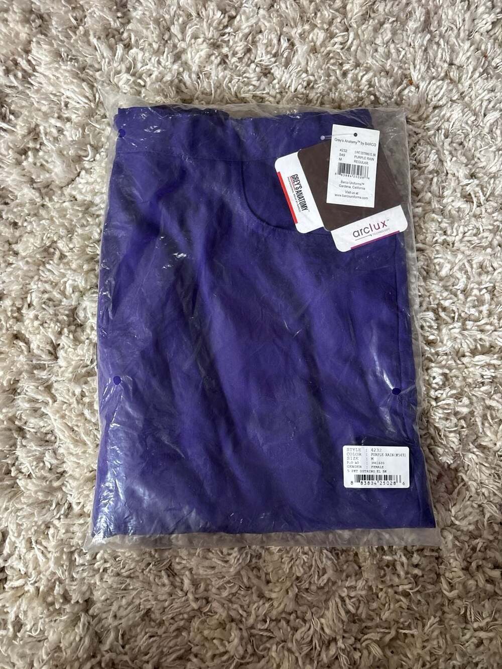 Grey's Anatomy  5-Pocket Drawstring Scrub Pants Purple Rain (0005)
